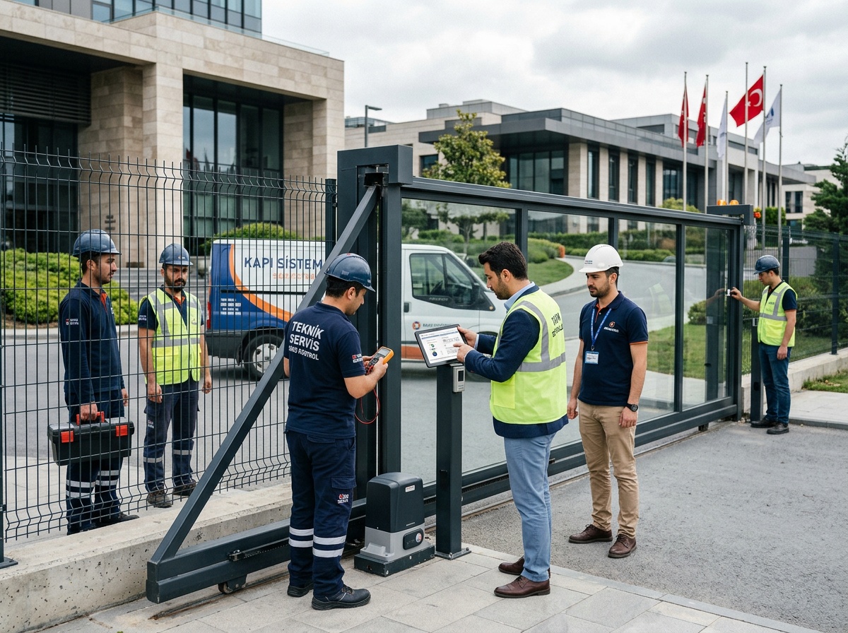 Olympus Gate technicians inspecting gate system